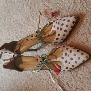 BODEN "ALICE" POLKA DOT SUEDE HEELS